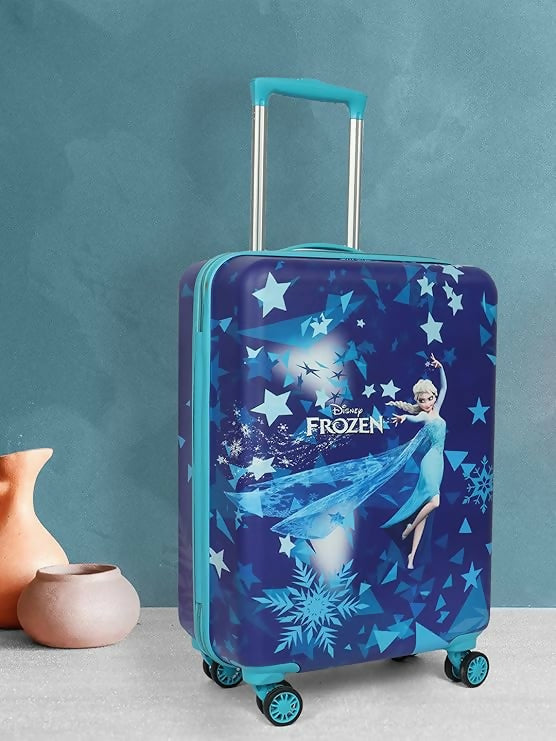 Travelling Kids Cartton Character Trolley/Luggage Bags 4 Wheels ( Blue /22 Inch)