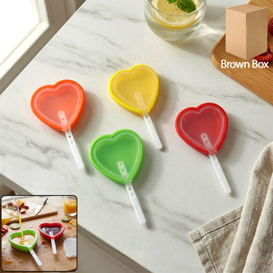 Heart shape silicone popsicle mold set