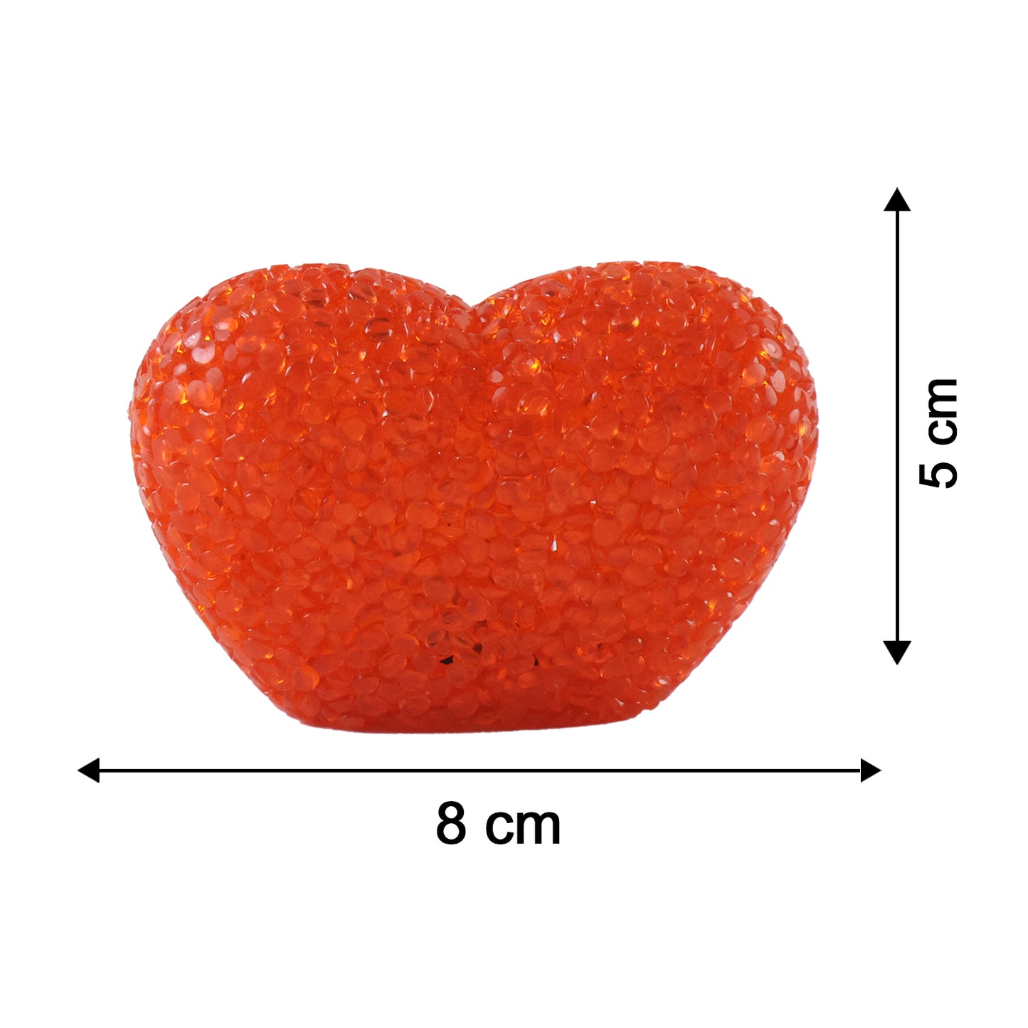 Heart Shape LED Night Lamp Crystal Texture Soft Red Glow Light (1 Pc)