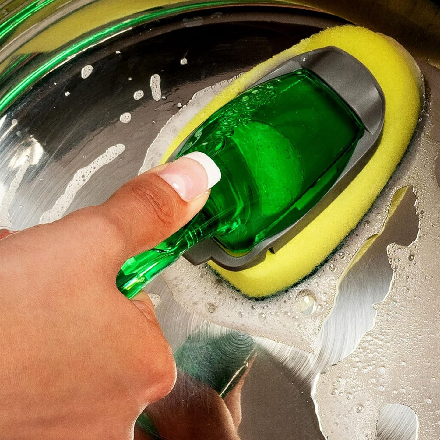 Soap dispensing dish brush