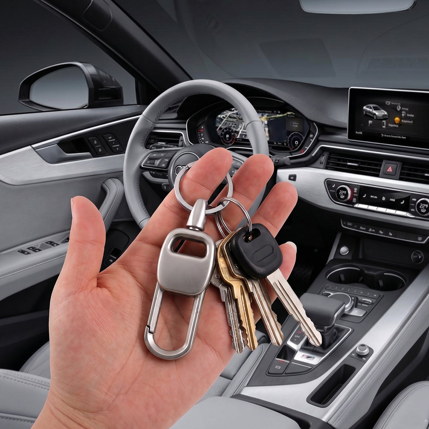 Strong metal carabiner clip for keys, outdoor and everyday use