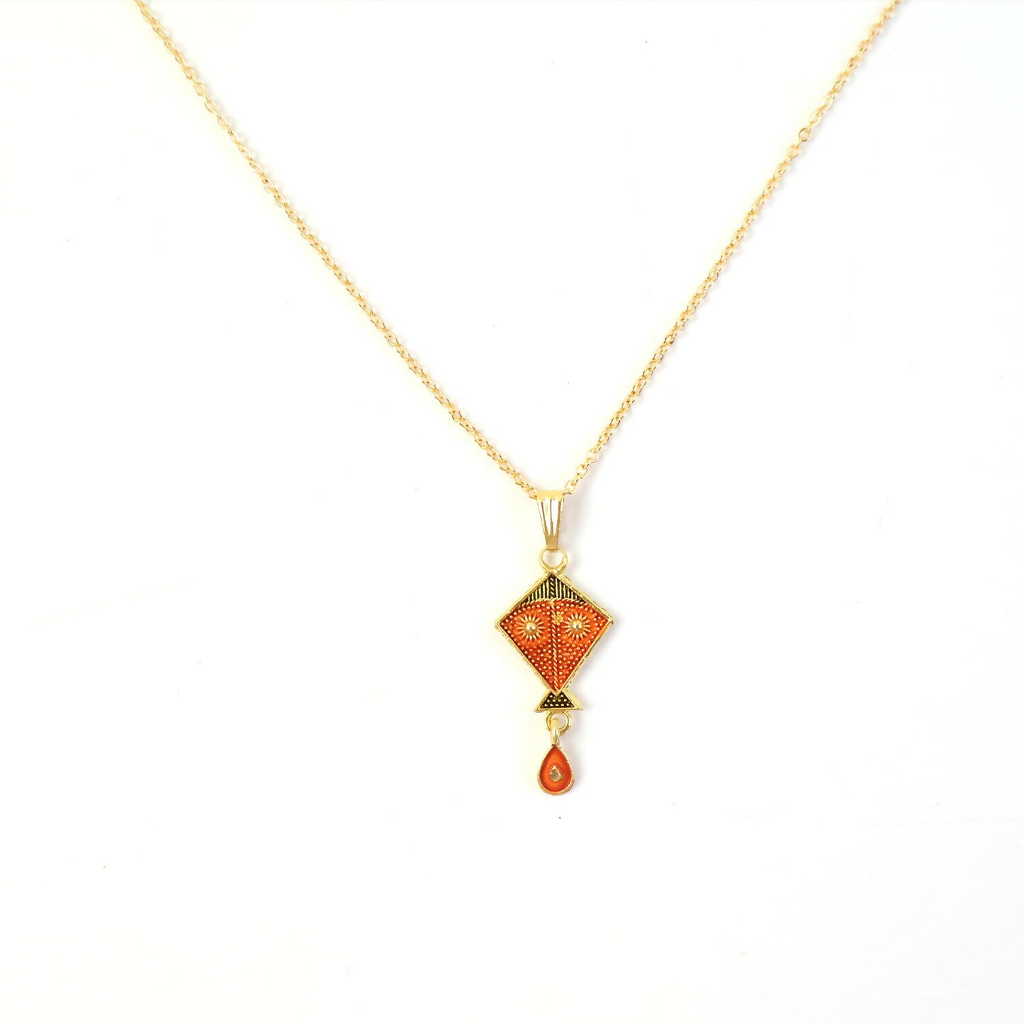 Traditional Kite Shape Pendant Necklace with Chain for Women