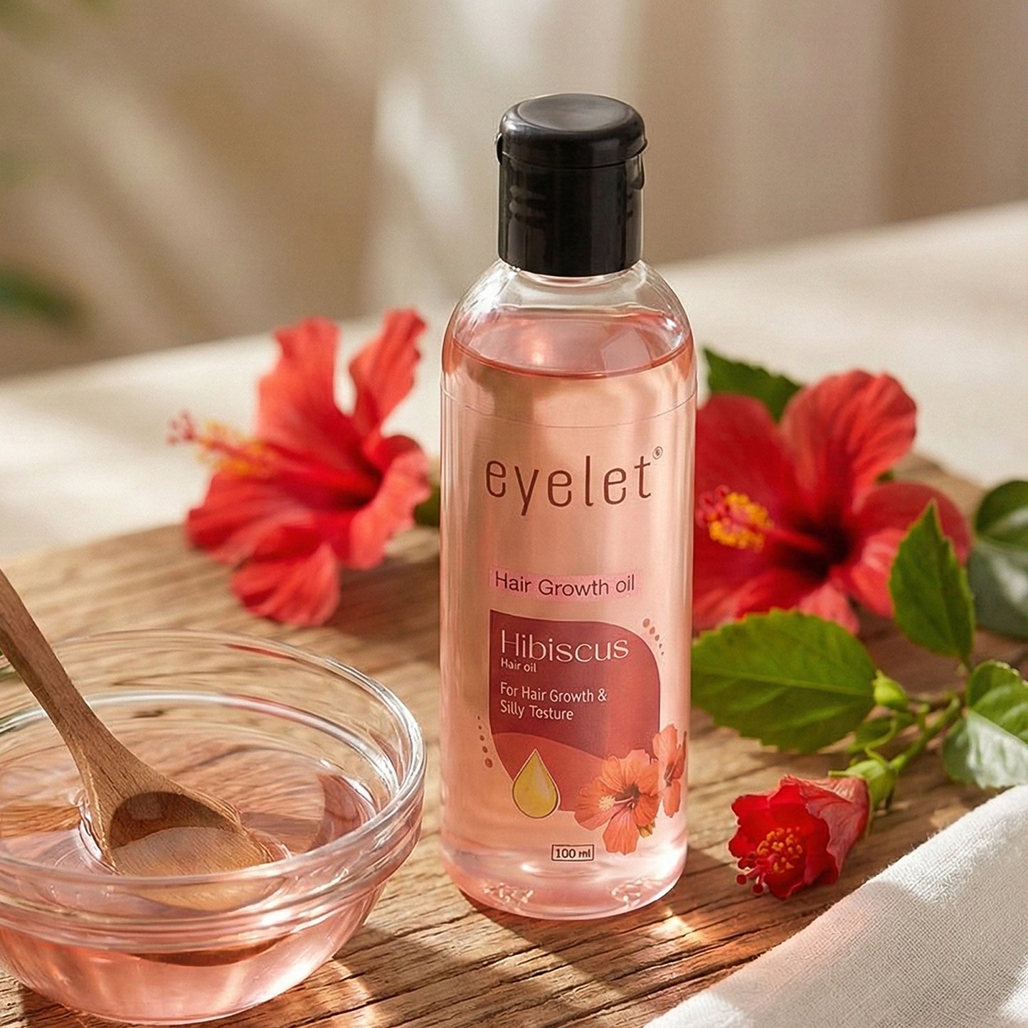 Eyelet Hibiscus Hair Oil 100ml – Natural Hair Growth Oil Strong, Silky & Healthy Hair