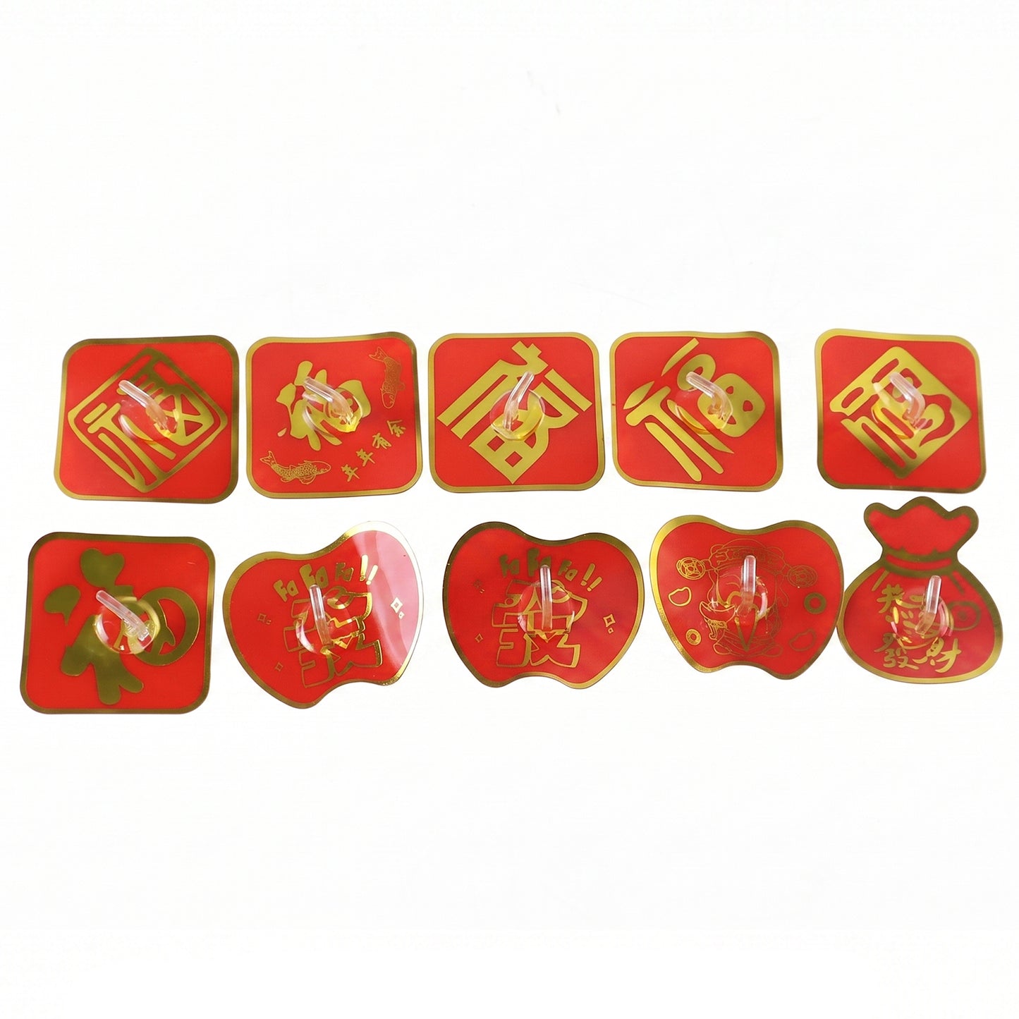 Self Adhesive Wall Hooks, Decorative Strong Sticky Hooks for Keys (10 Pcs Set)