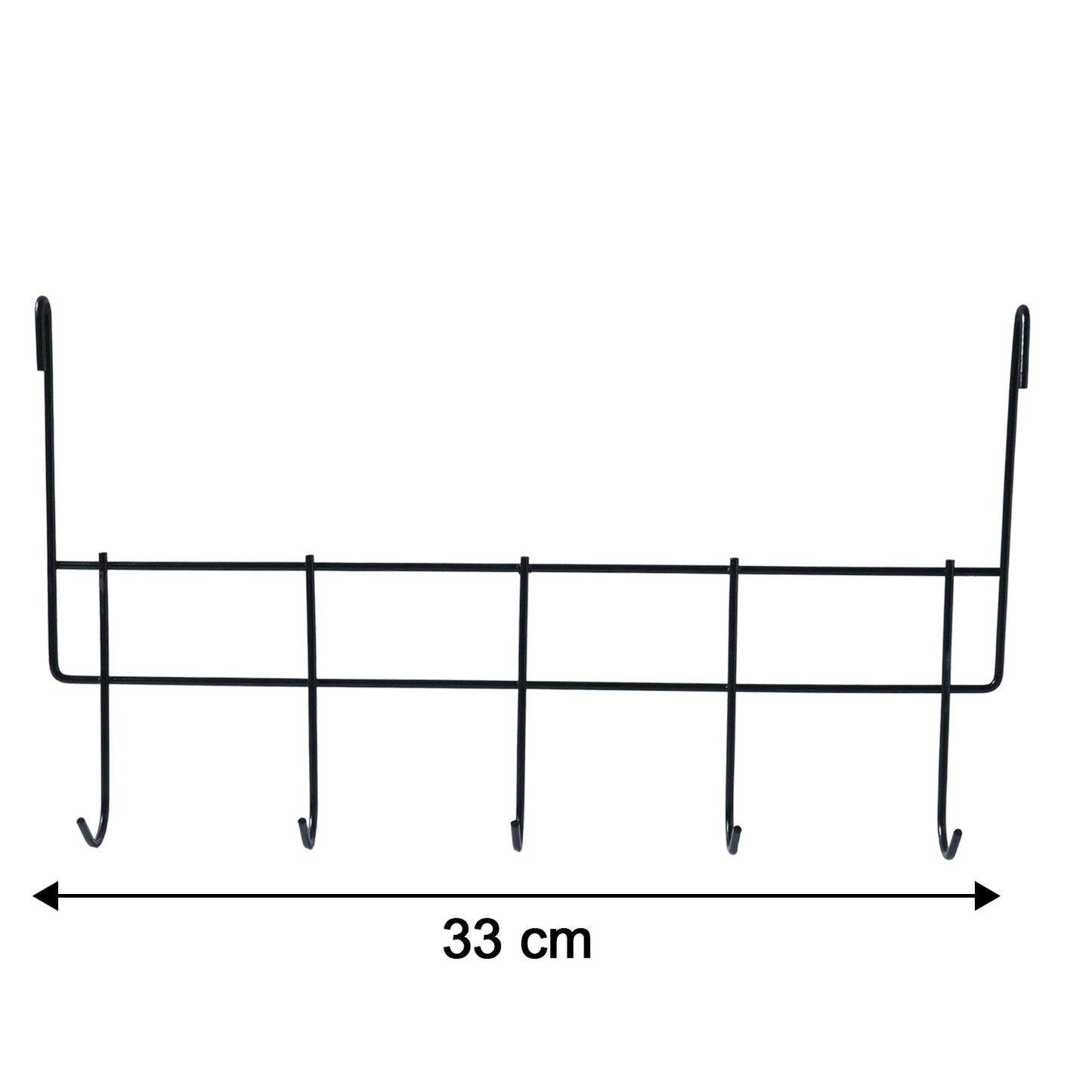 Premium Over The Door Metal 5 Hook Rack 1 Pc