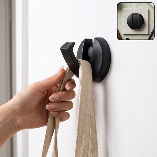 Foldable wall mount hook with screws, heavy duty for clothes and bags (1 pc)