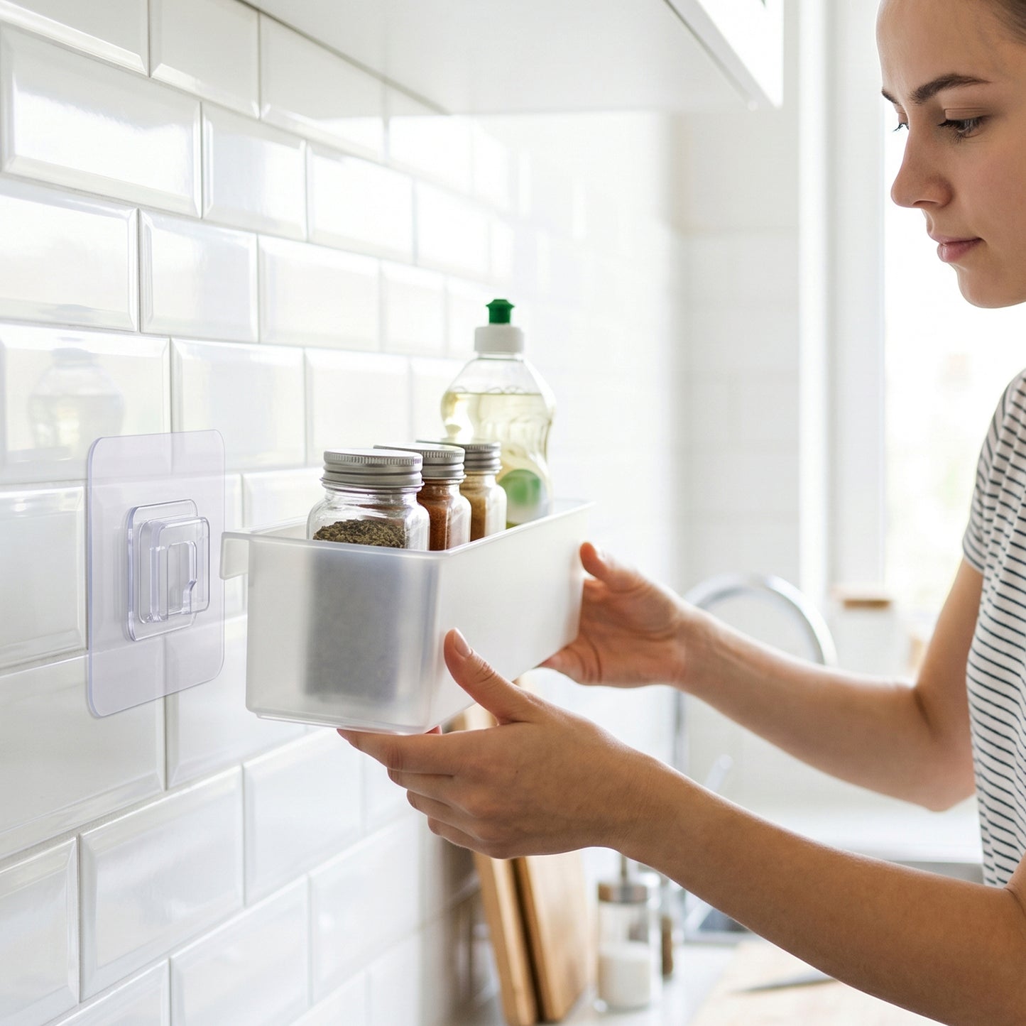 Waterproof wall hook used in bathroom for hanging towels.