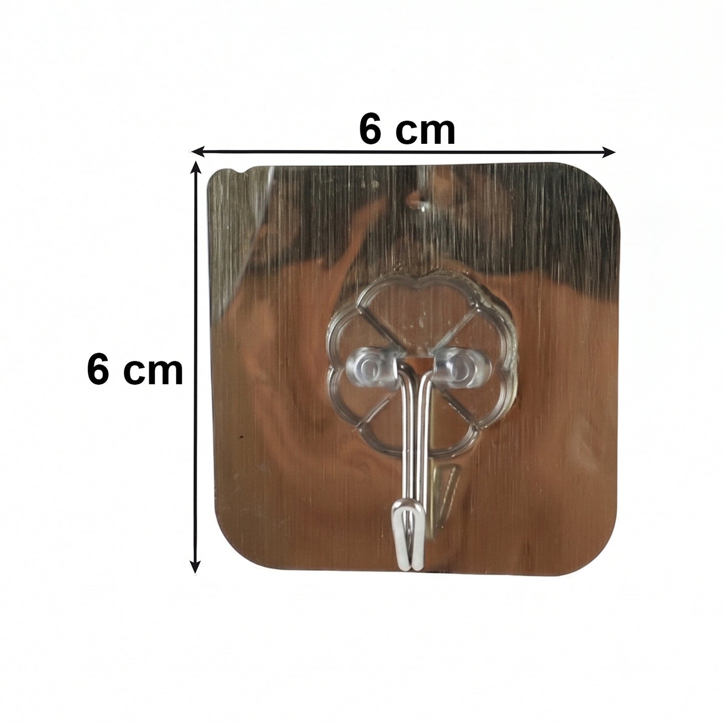 Close-up of adhesive backing on wall hook