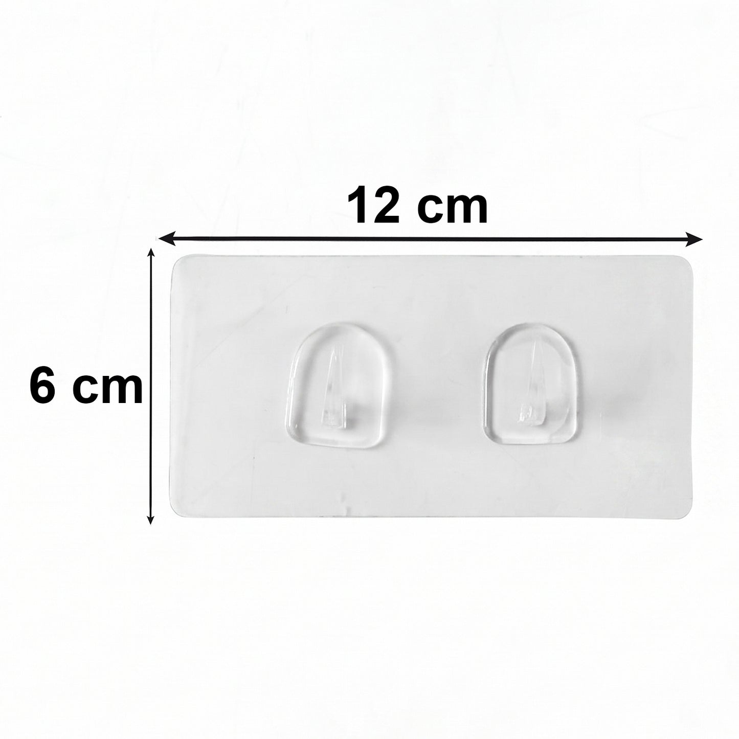 Transparent Double Hook Self-Adhesive Wall Hook Side View