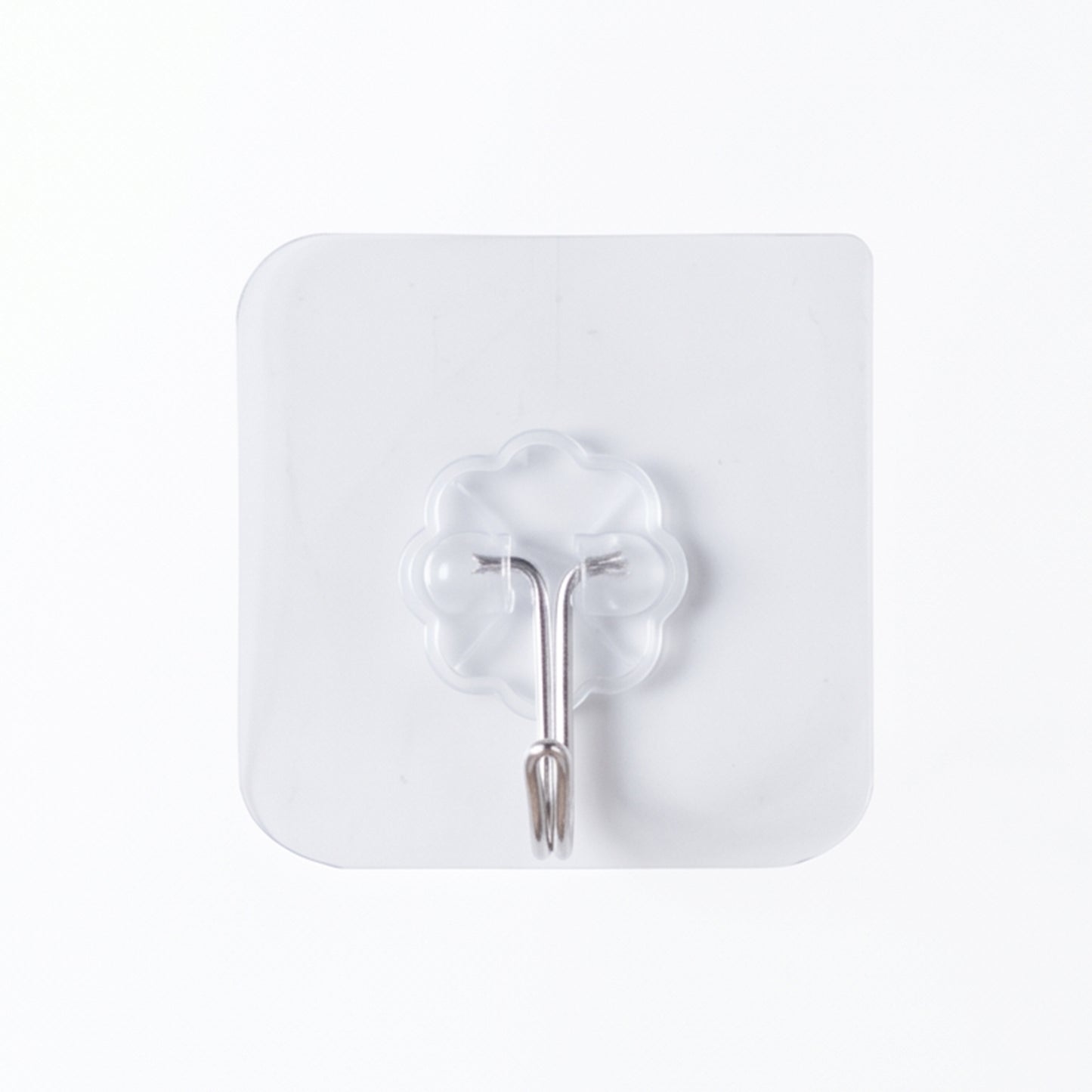 Adhesive transparent floral wall hook on door