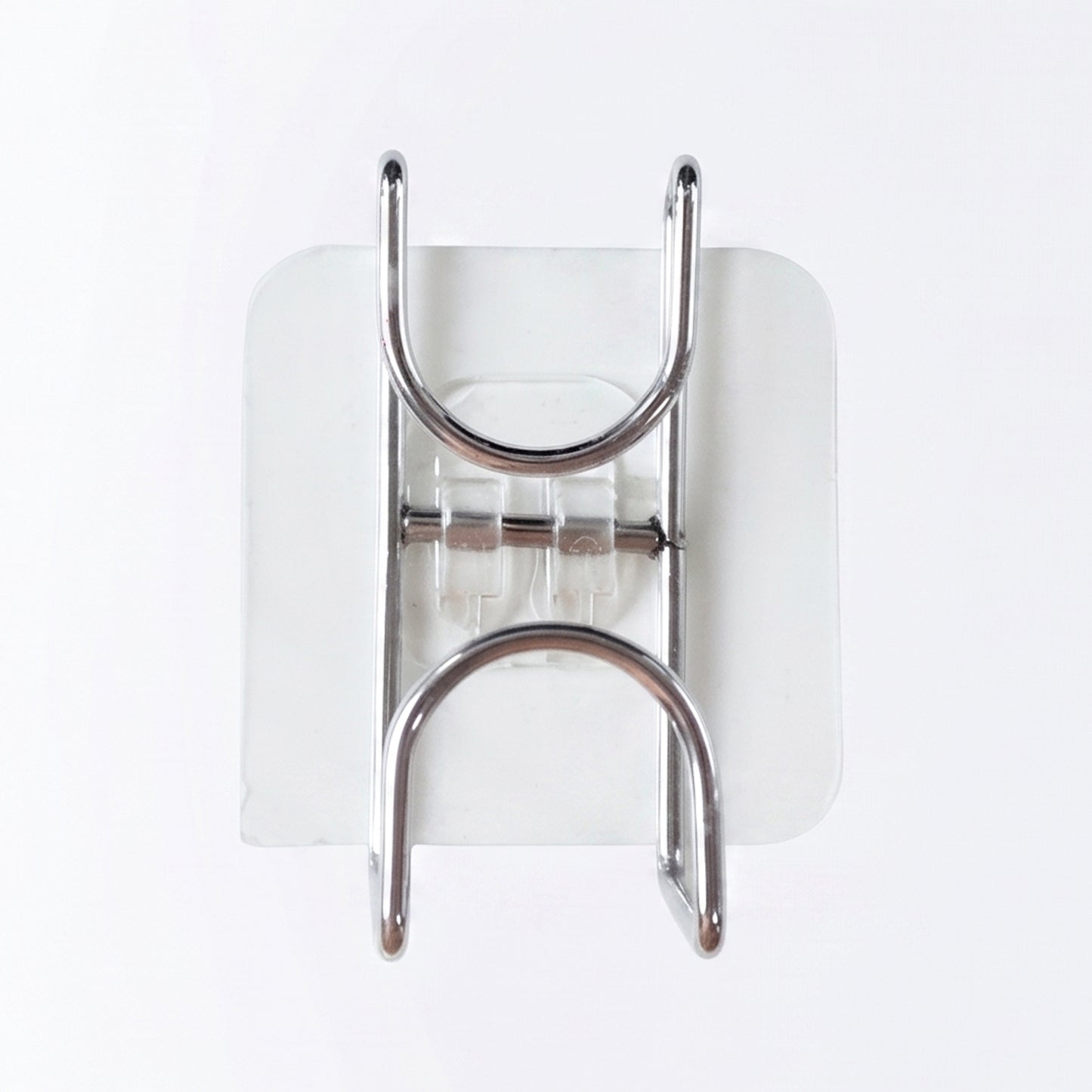 Self-stick double D-ring wall hook holder on door surface