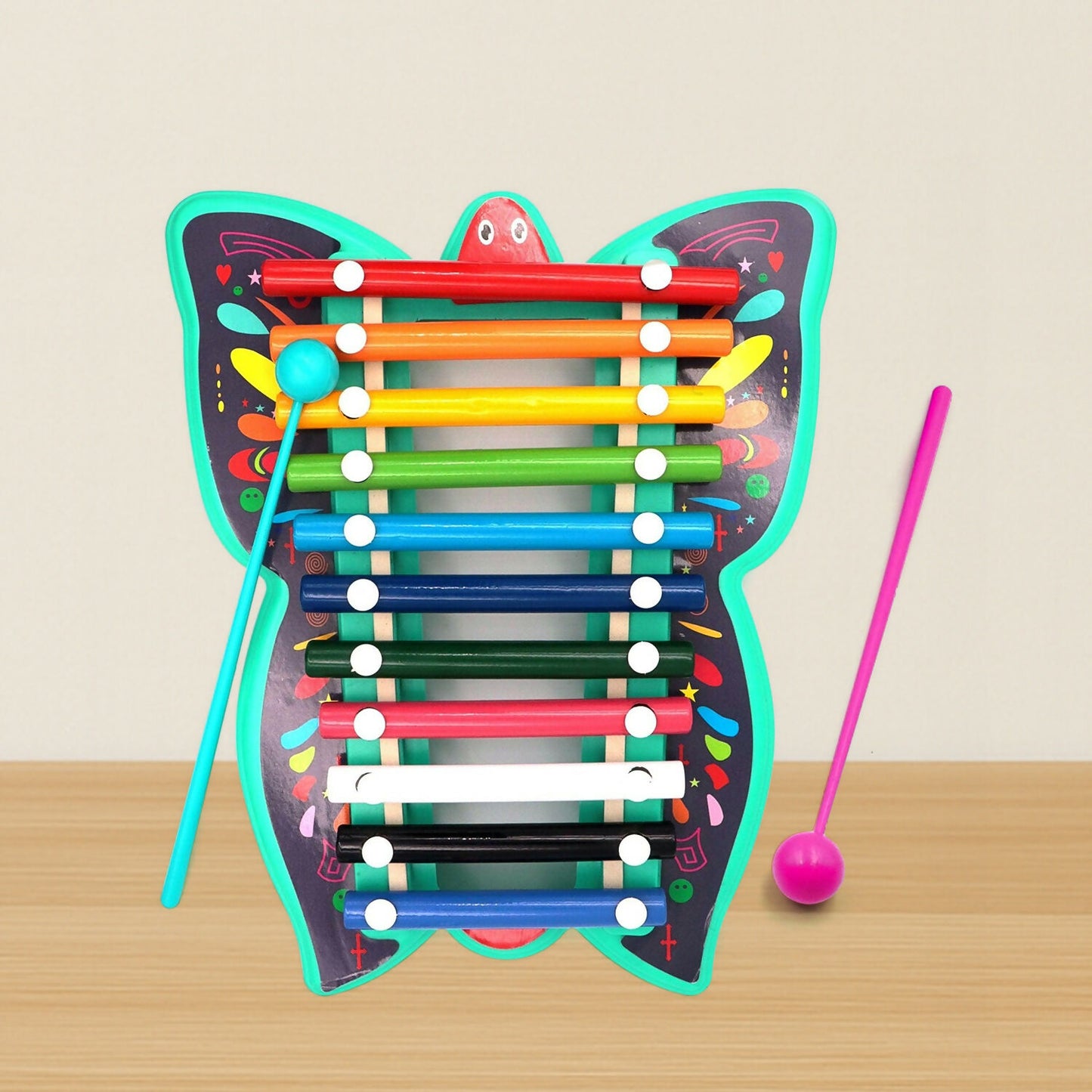 Butterfly Xylophone – Colorful 12-Tone Learning Toy with Dual Mallets