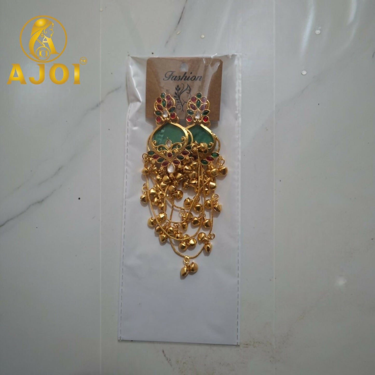 Royal Kashmiri Design Green Earrings