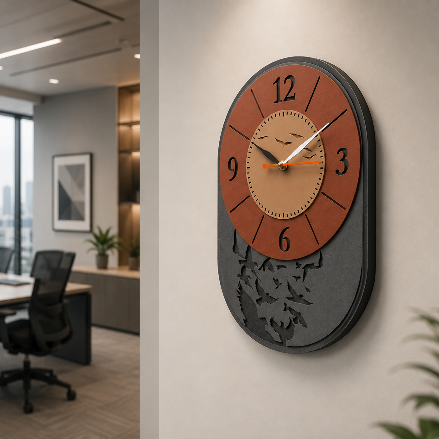 Bird Clock Balck 3