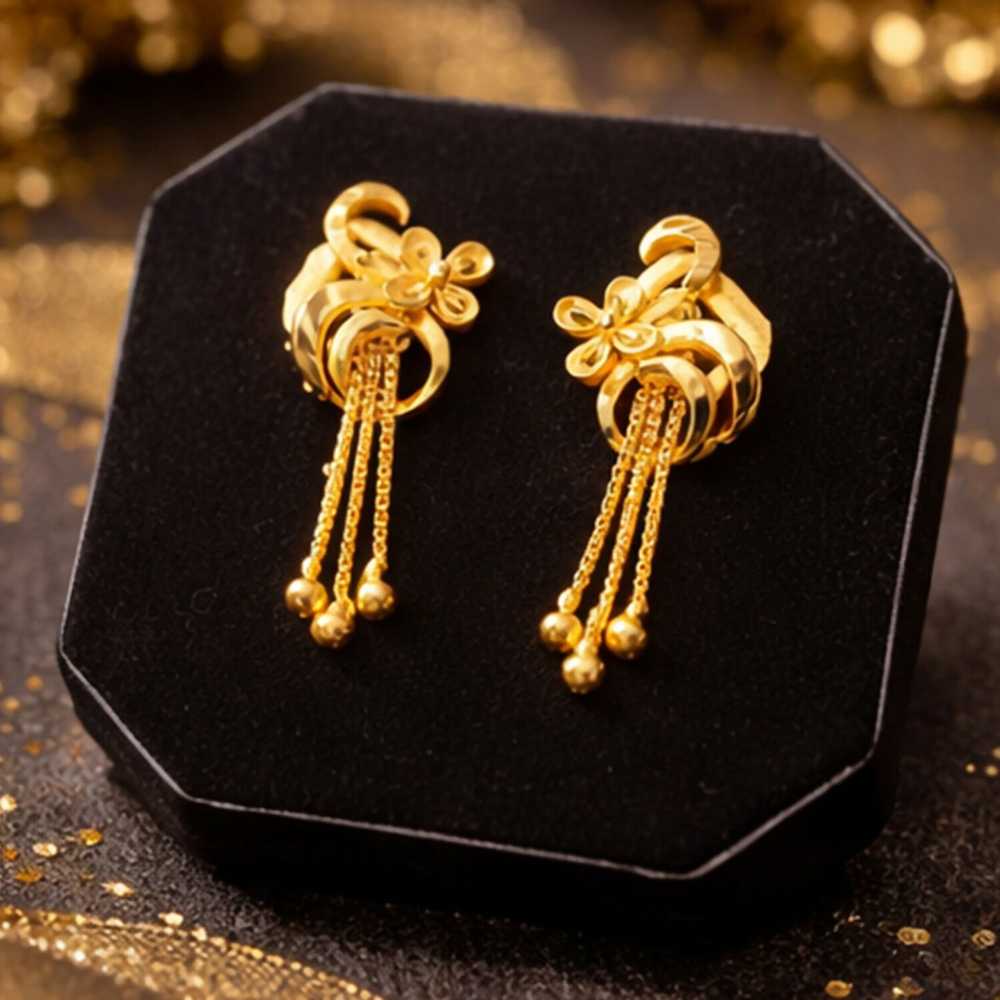 Elegant Golden Drop Earrings for Women & Girls | Lightweight Stylish Party Wear Earrings