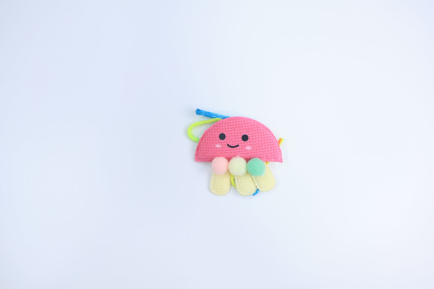 Cute Jellyfish Style Rakhi for Kids – Soft Fabric Rakhi with Pom-Poms and Colorful Thread