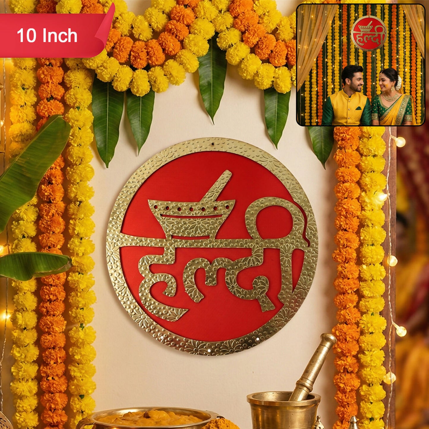 Haldi Ceremony Wall Hanging Bright Festive Decor for Wedding Functions