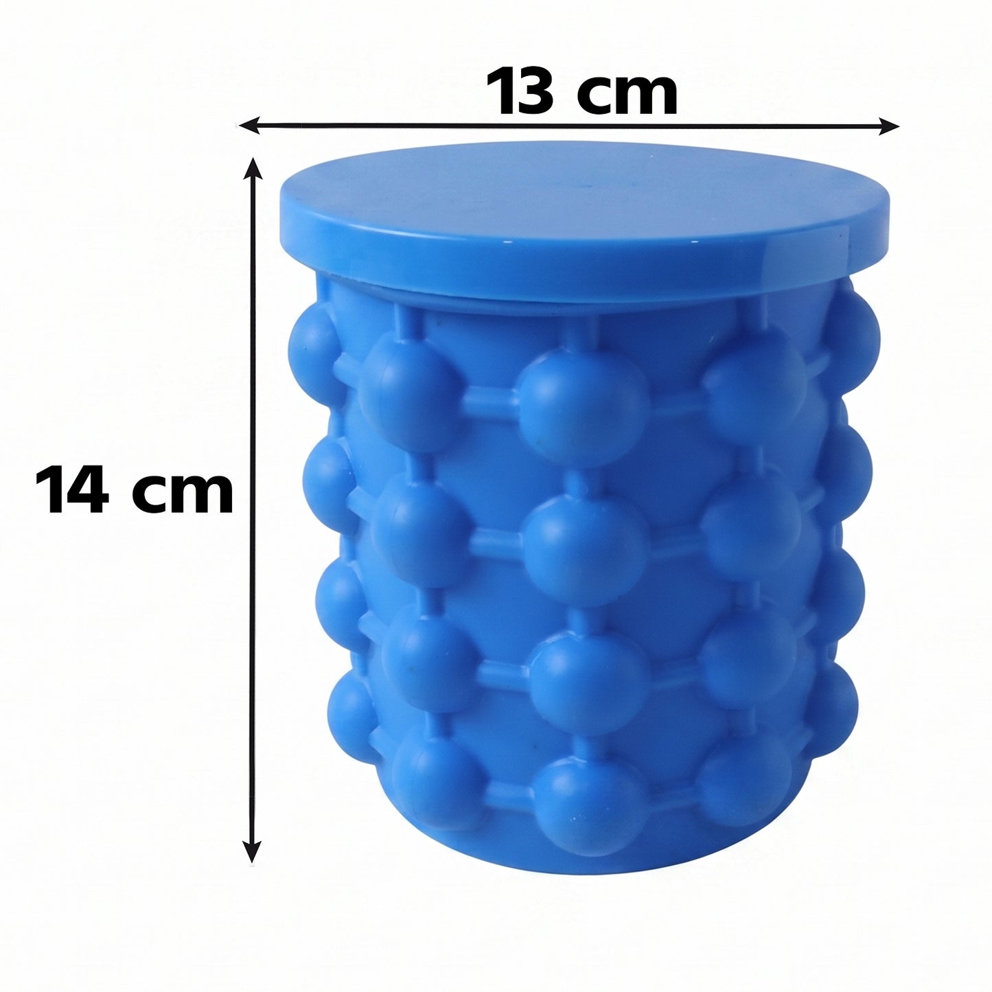 Silicone Ice Cube Maker Cup Squeeze to Pop Mould with Lid Space Saving (1 Pc)