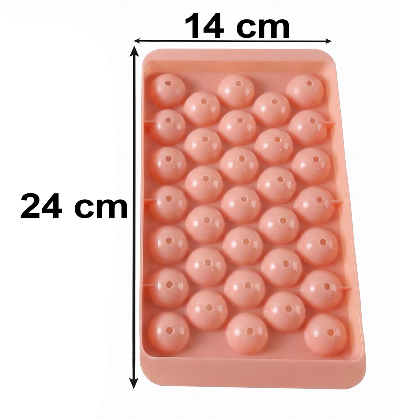 Plastic Round Ice Ball Tray Mould with Flexible Base for Freezer (1 Pc)
