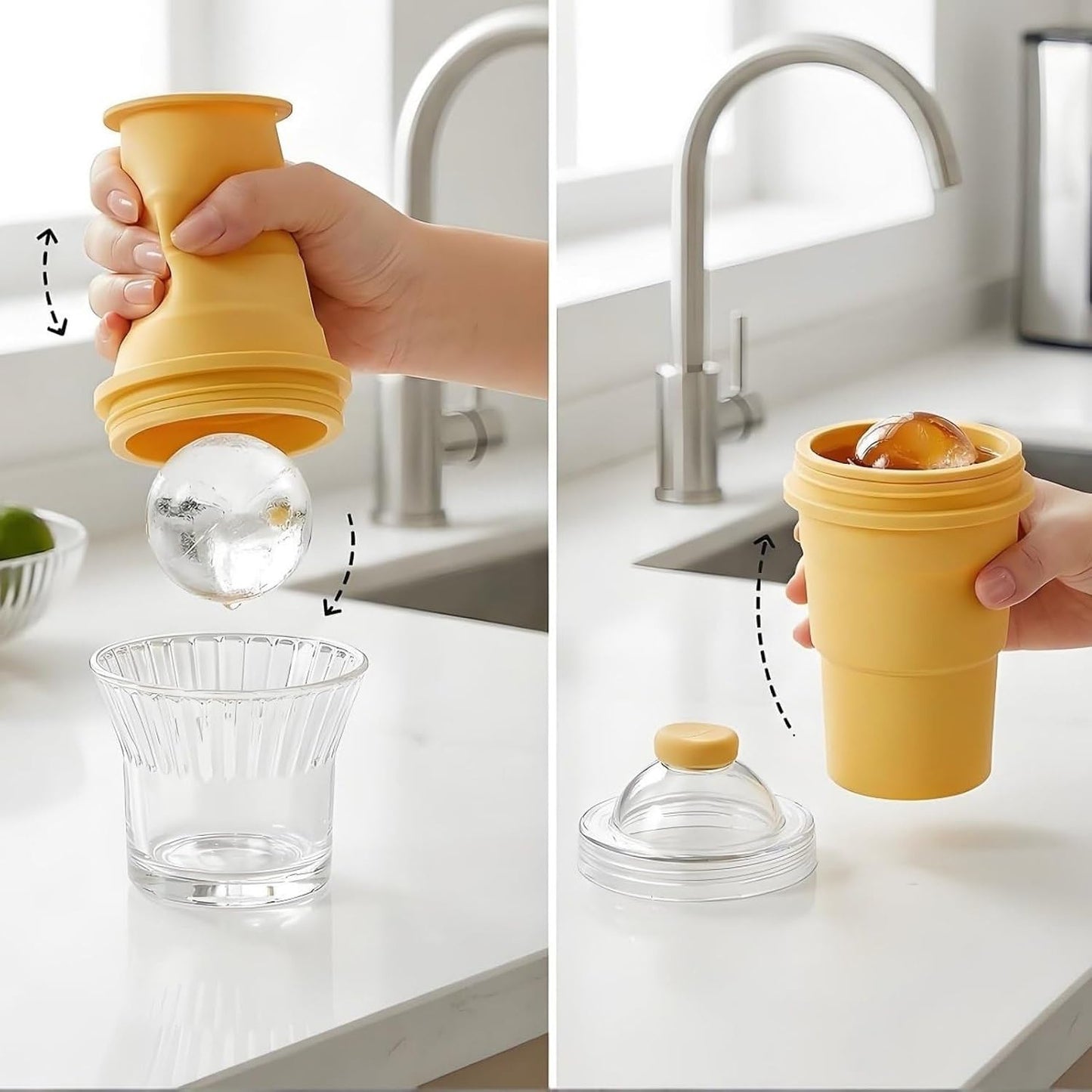 Cup collapsed flat for compact storage
