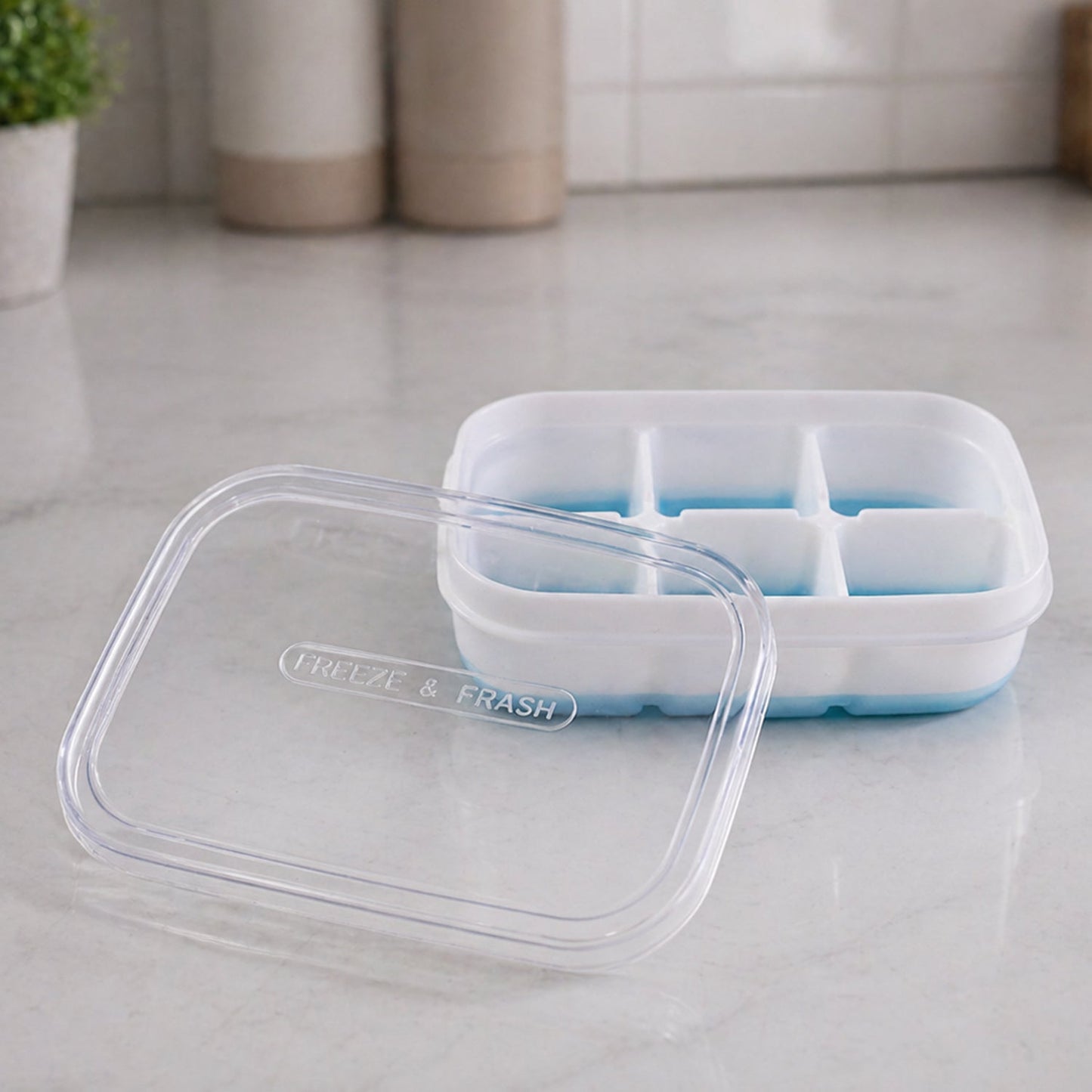 Mini Plastic 6 Cavity Fridge Storage Tray Ice Cube Tray Freezer Mold (1 Pc)