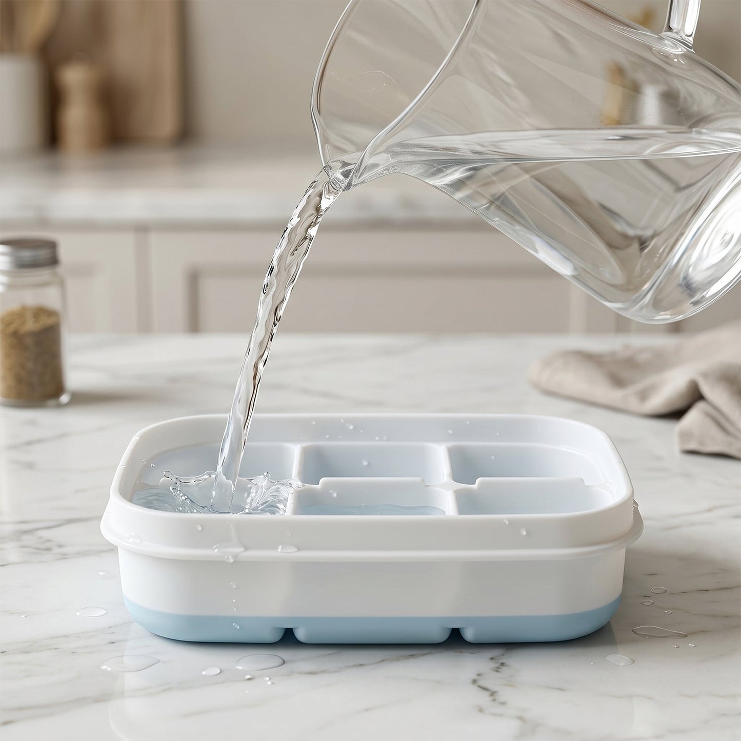 Mini Plastic 6 Cavity Fridge Storage Tray Ice Cube Tray Freezer Mold (1 Pc)