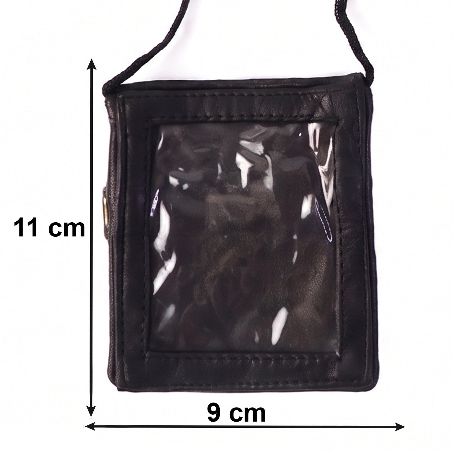 Detailed view of the braided lanyard used with the leather ID holder