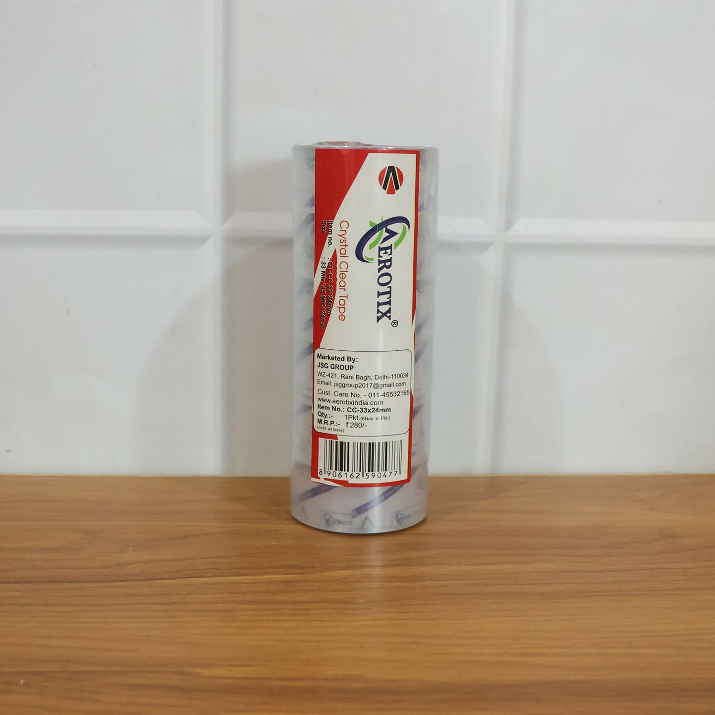 Crystal Clear Cello Tape Transparent Adhesive Packing Tape Rolls (33x18mm/8Pcs)