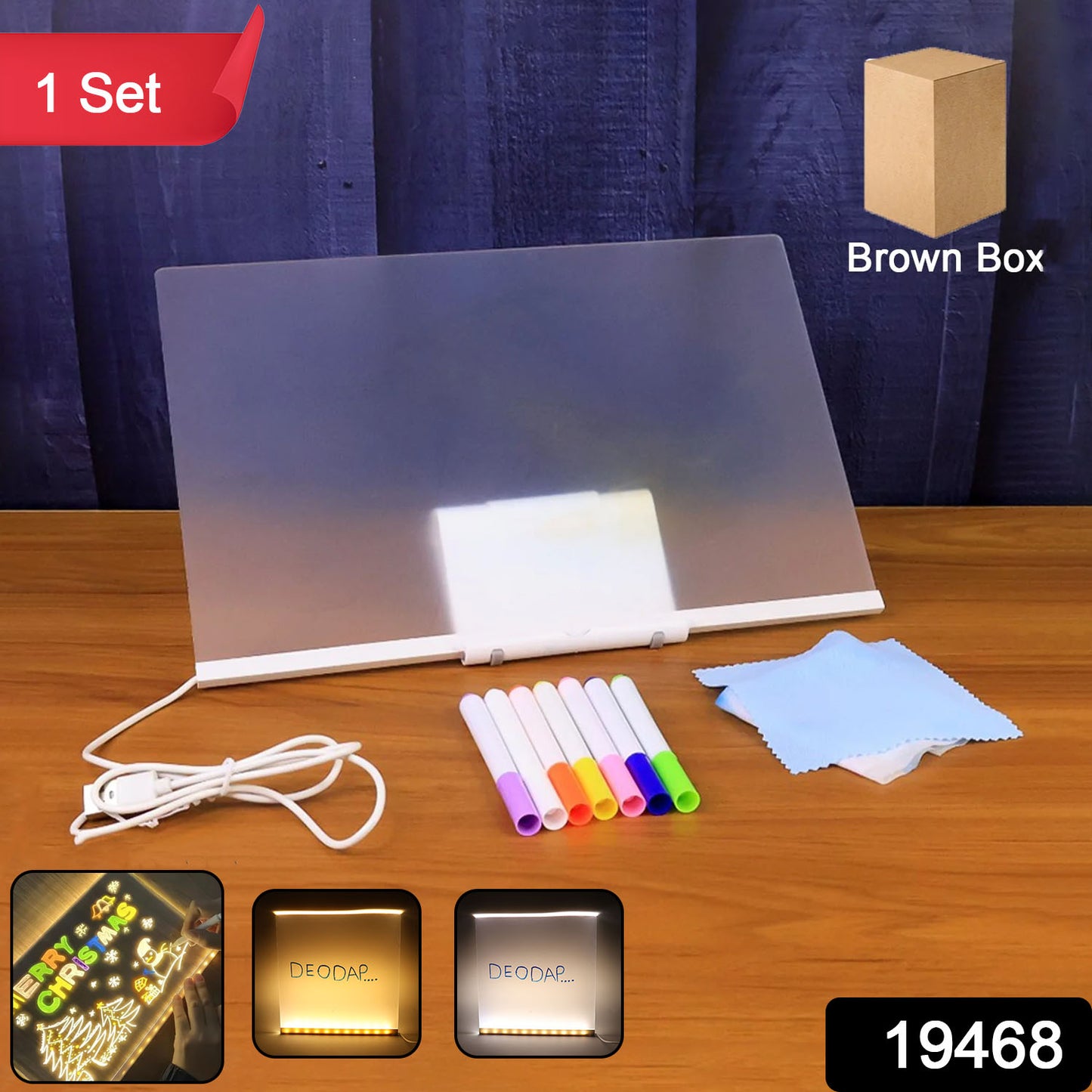Illuminated LED Writing Board with Markers