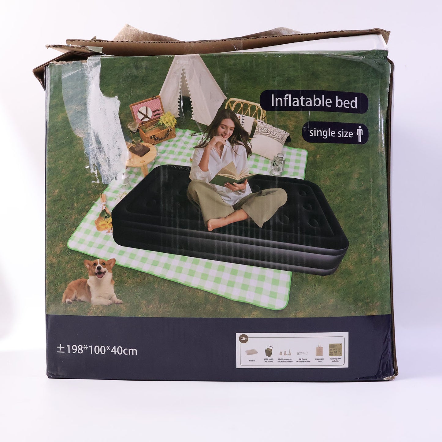 Portable Inflatable Bed Folding Lazy Bed (198x100x40 Cm / 1 Pc)