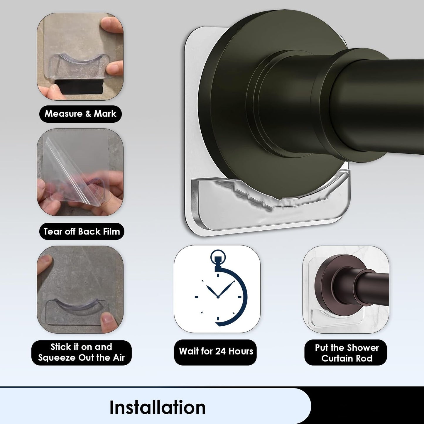 Adhesive U shape hook clip