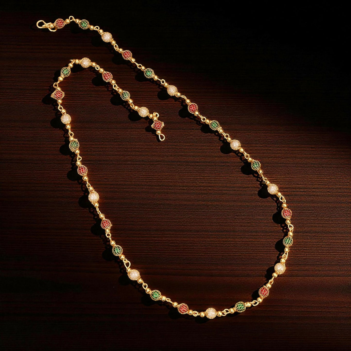 Gold-Toned Pave AD Tassel mala