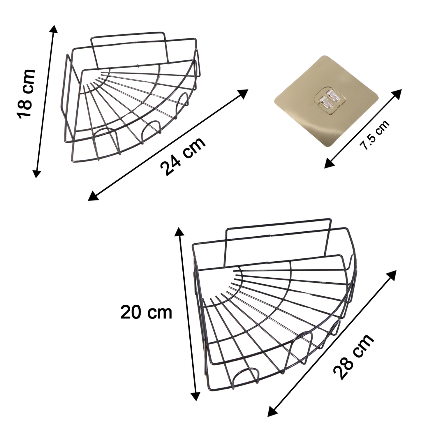 विभिन्न घरेलू सामान और वस्तुओं आदि को रखने और भंडारण के लिए 1 पीसी शॉवर कैडी कॉर्नर।