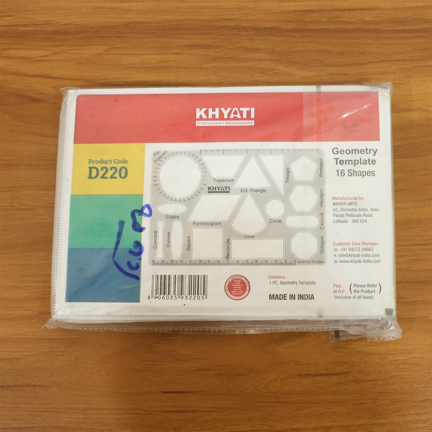 Khyati Multipurpose Geometry Drawing Template with 16 Shapes, Stencil for Technical Drawing (10Pcs)