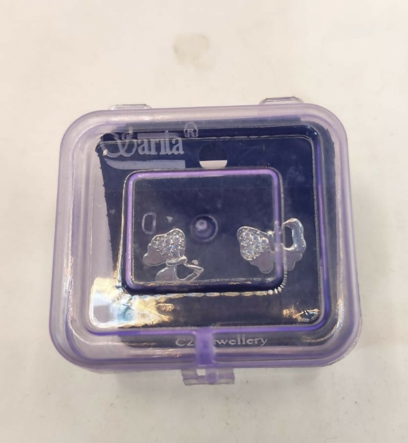 Anti Tarnish AD Bow Stud Earrings - Daily Wear Jewelry for women and girls