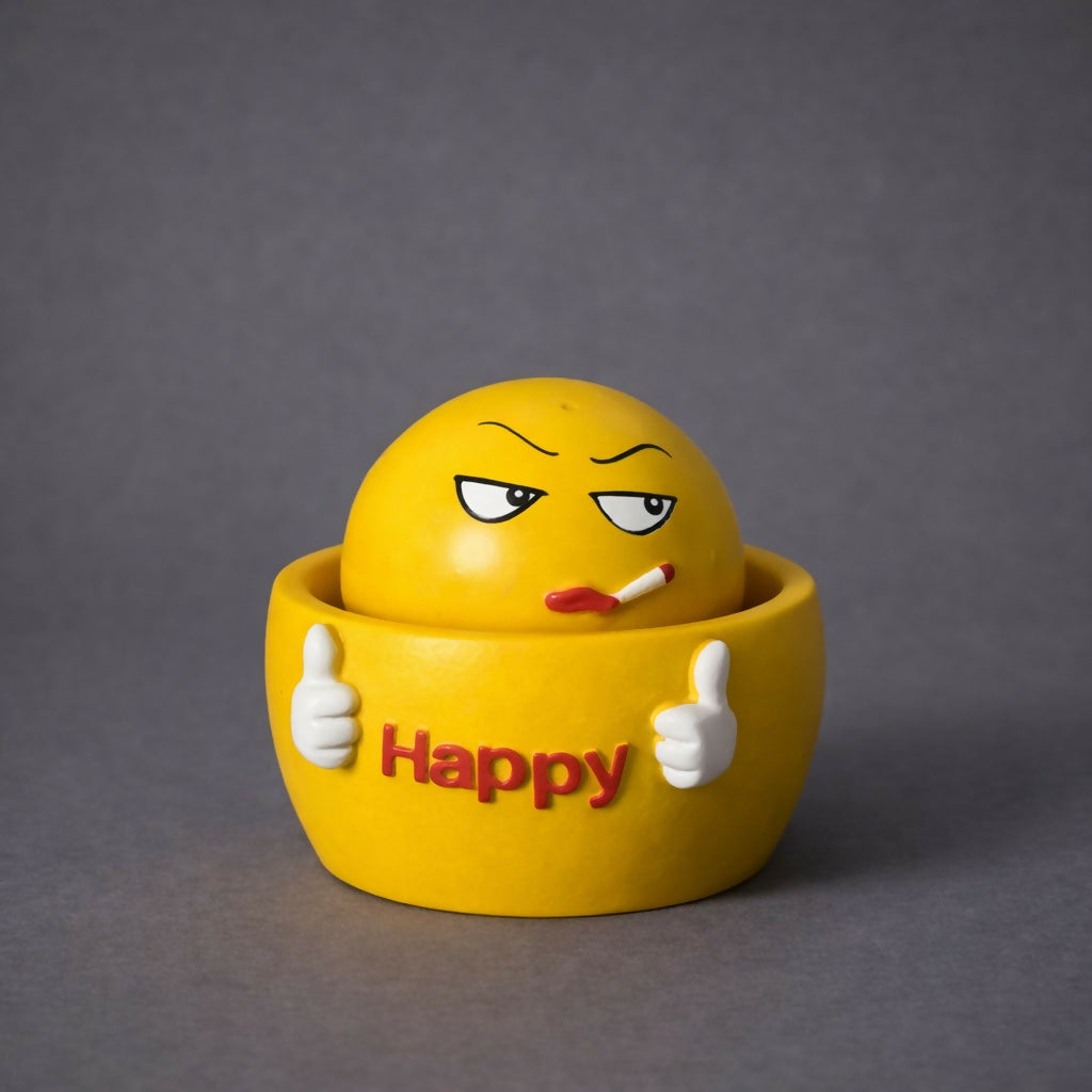 Happy Emoji Decorative Storage Showpiece for Desk and Home Decor (Mix Design)