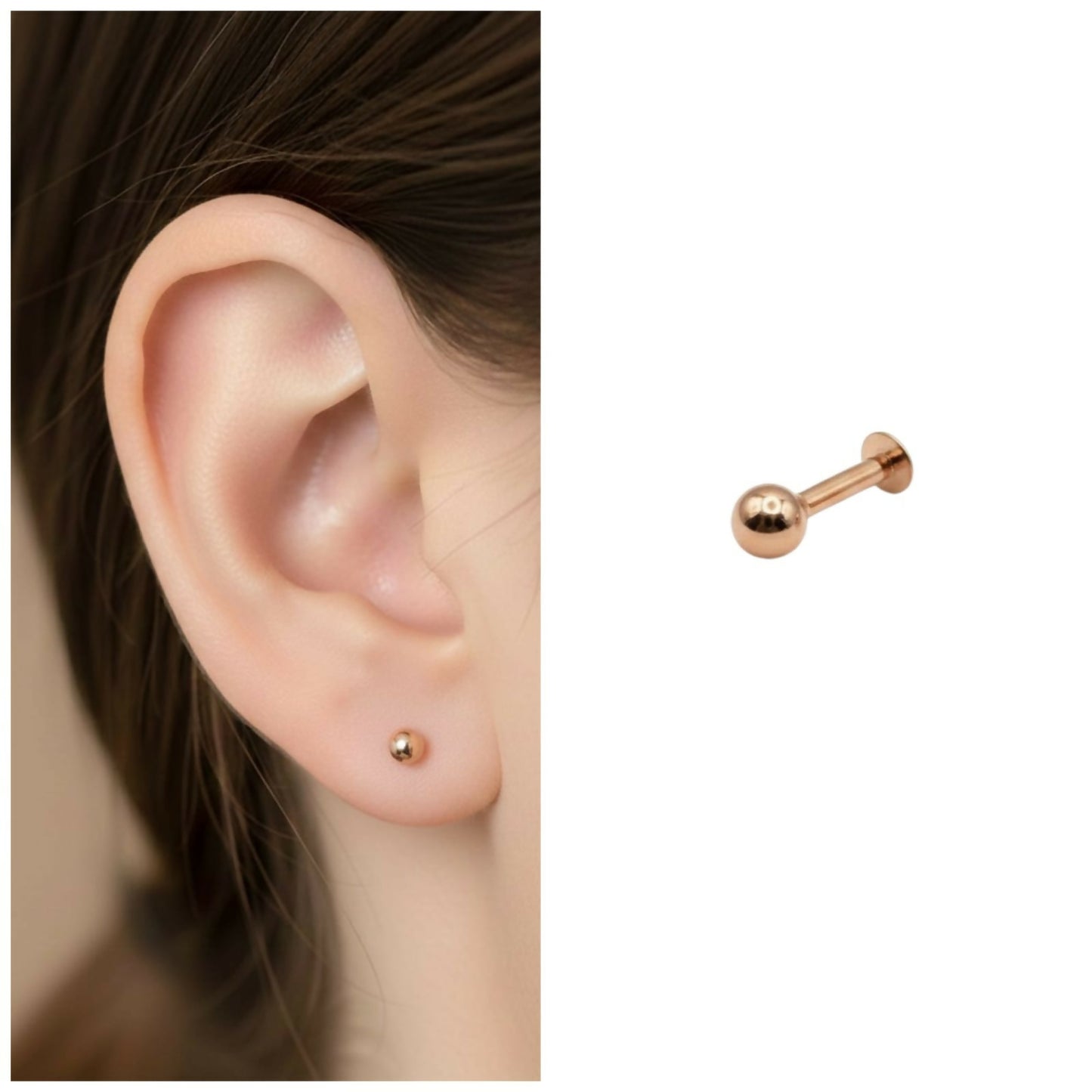 Rose Gold plated Flat Back Stud earings