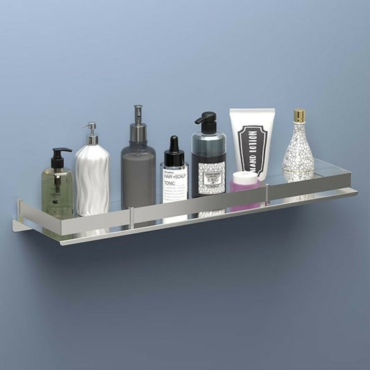 Stainless steel wall-mount bathroom shelf for organizing essentials