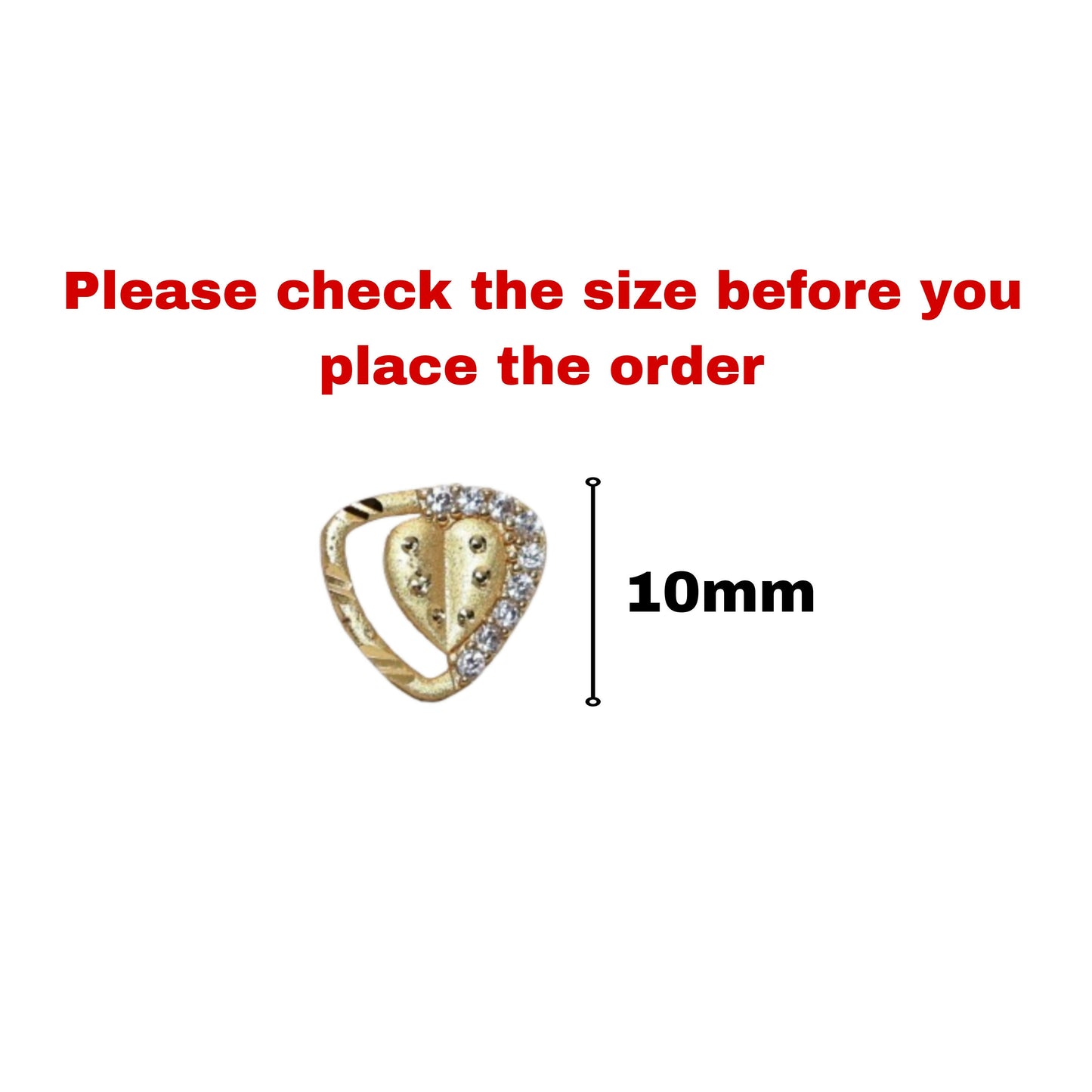 Gold Plated Heart Stud Earrings with AD for women and girls