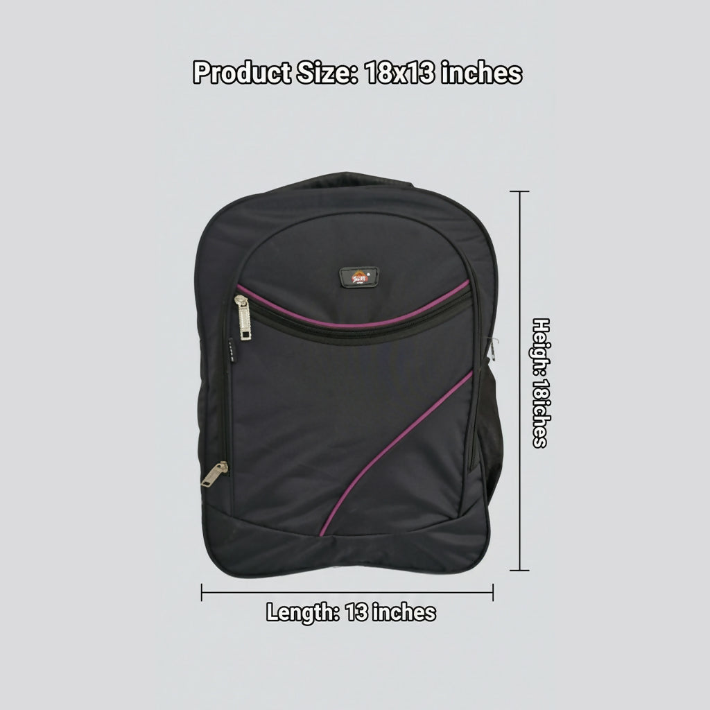 Black Backpack with Multicolor Design | Durable Travel & School Bag | Multiple Compartments | Unisex Office Backpack