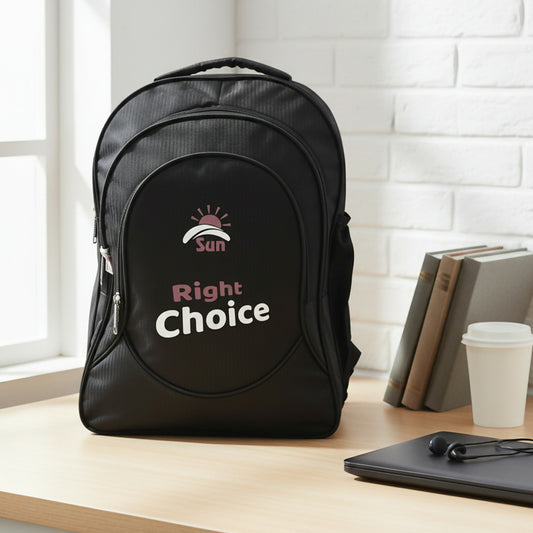 Right Choice Premium Backpack, designed for comfort, durability, and modern appeal. Whether you’re heading to school, work, or a weekend trip,