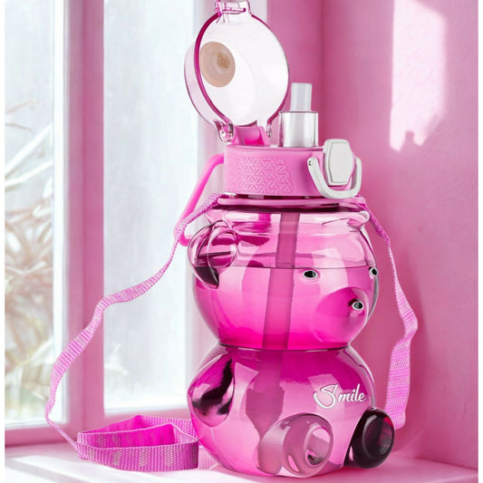 Teddy Cartoon Designer Water Bottle (Mix Color)