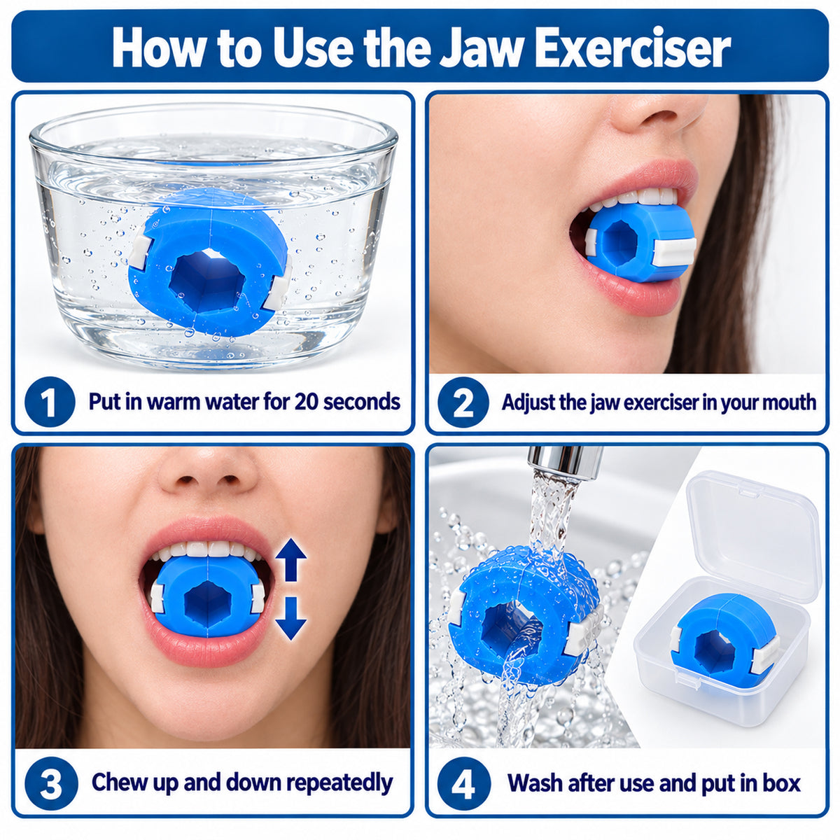 Jawline exerciser usage view