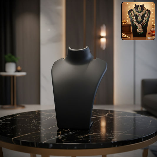 Premium black necklace display stand mannequin bust 15x11 cm showcasing jewellery in India
