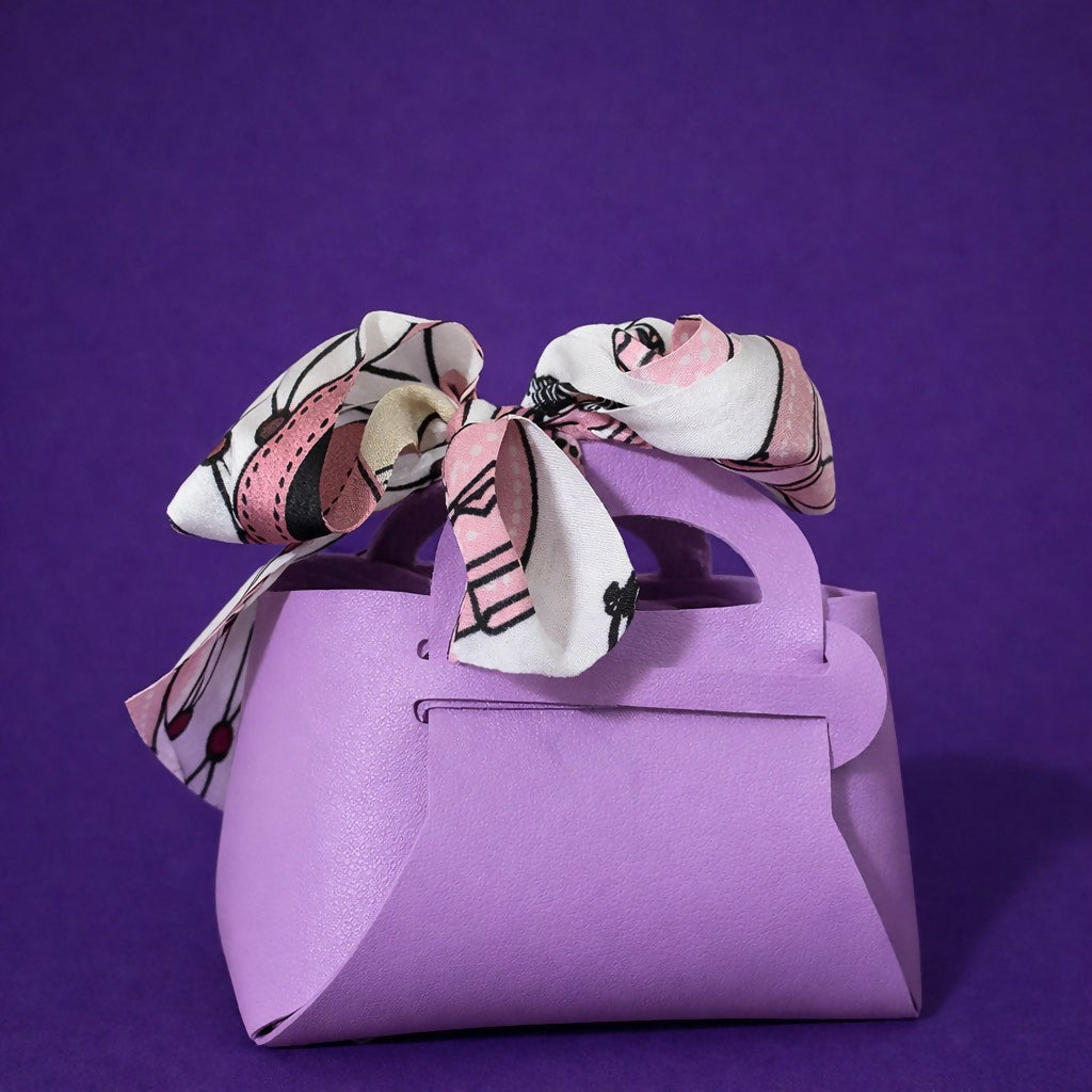 Mini Handheld Bag for Women with Bow Design | Compact Casual & Gift Purse (PURPLE)