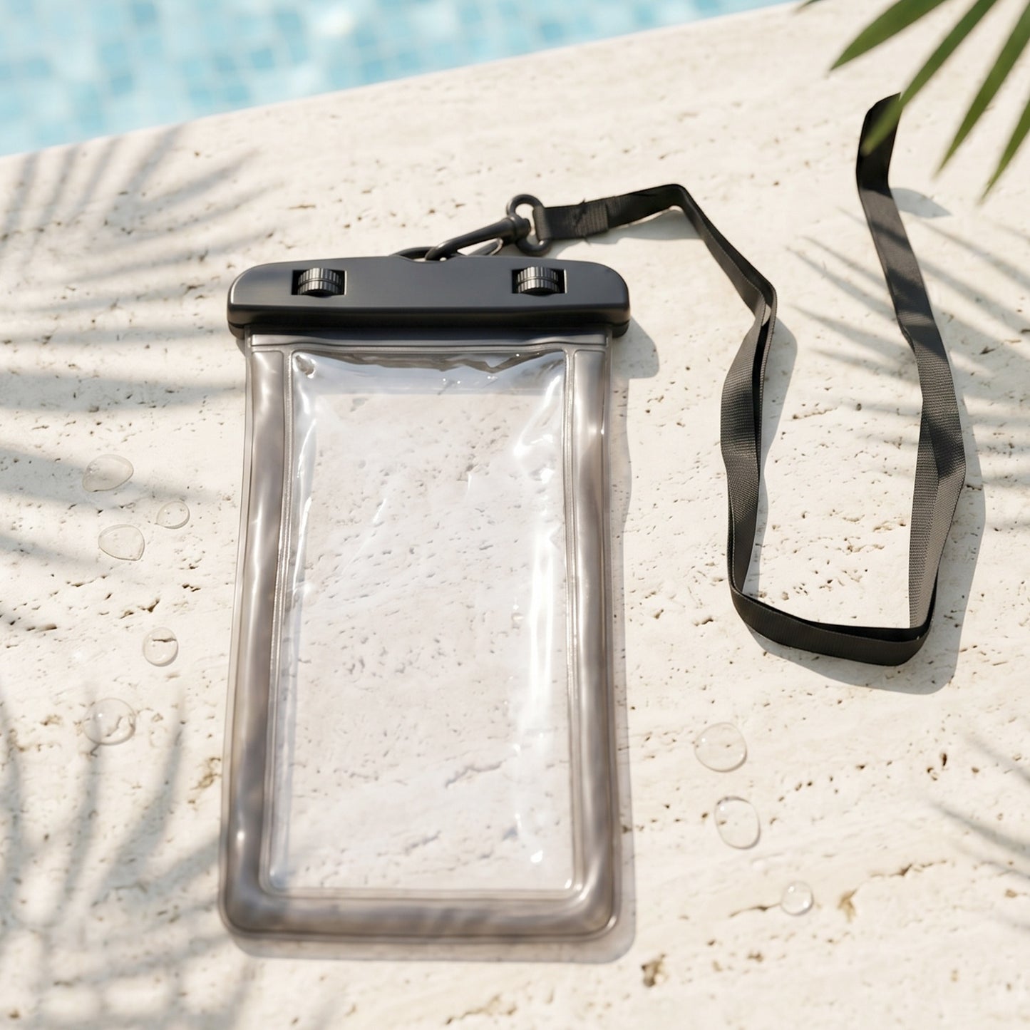 Black waterproof phone case underwater use