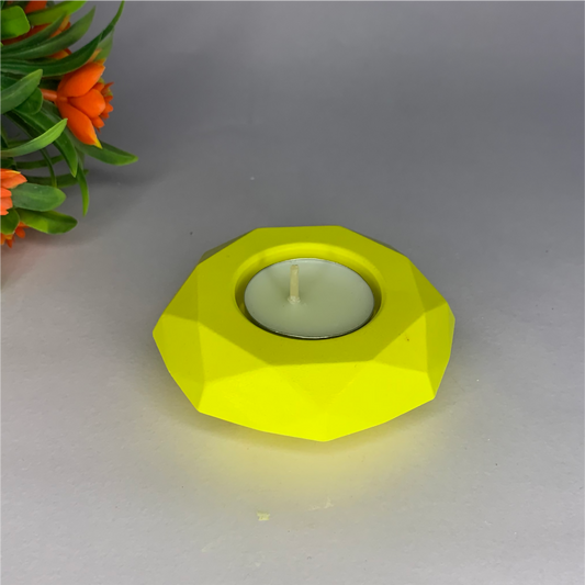 Diamond Diya yellow tealight candle Elegant Home Decor Handmade