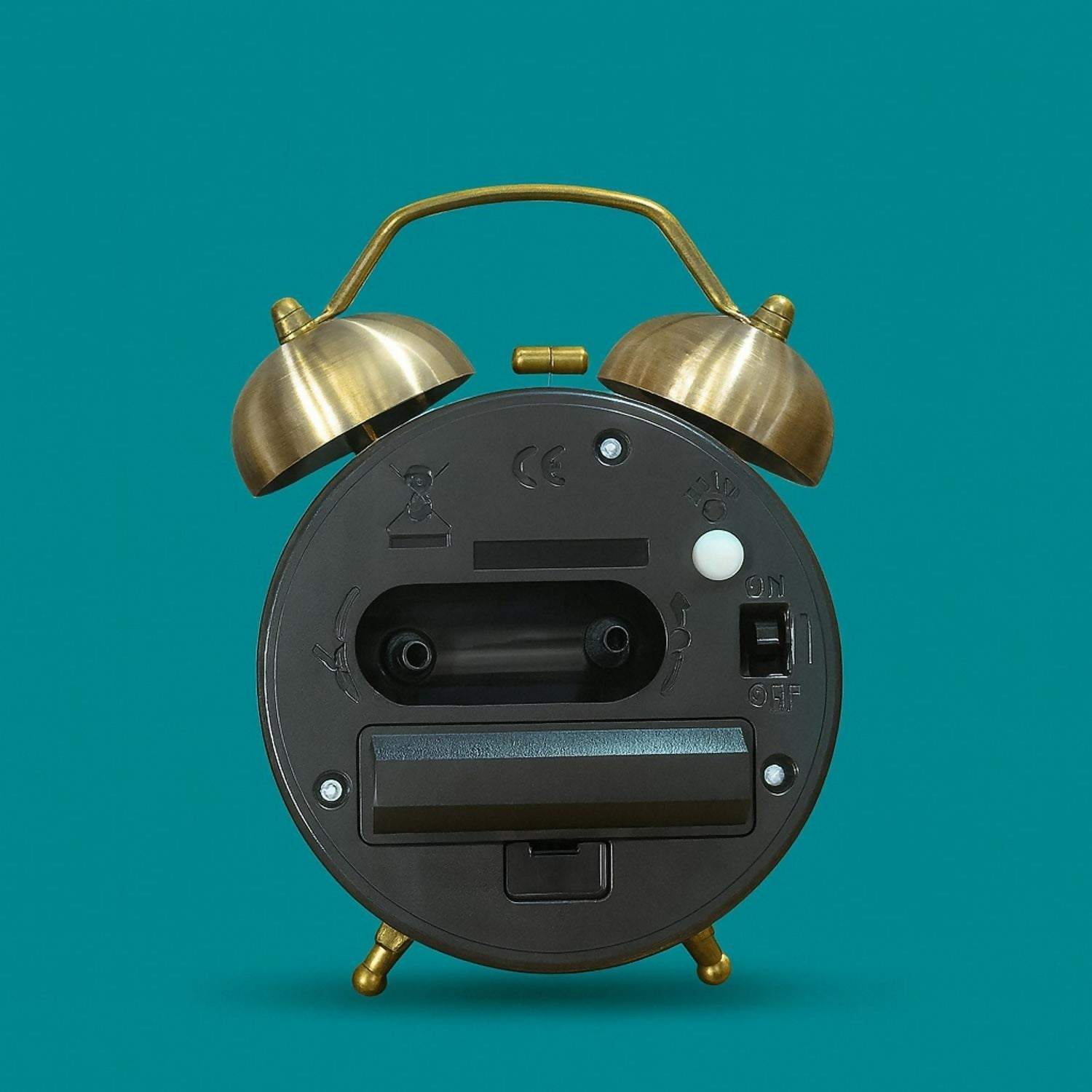 Premium Vintage Twin Bell Alarm Clock with Loud Ringer, Retro Analog Quartz Table Clock for Bedroom, Study & Office – Classic Brass Finish, Silent Sweep Movement, Battery Operated