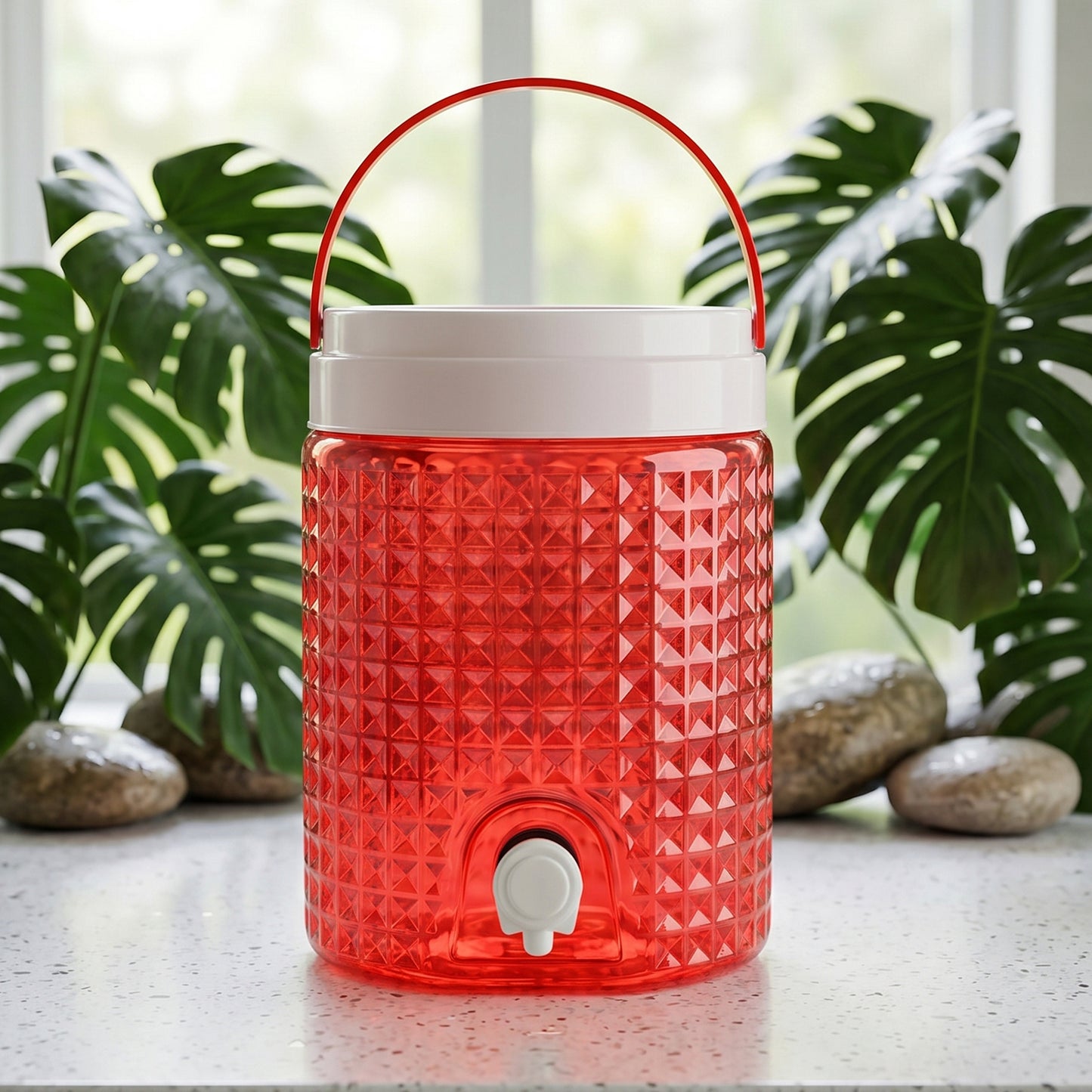 DIAMOND CUT DESIGN PLASTIC WATER JUG TO CARRYING WATER AND OTHER BEVERAGES (4500ML)