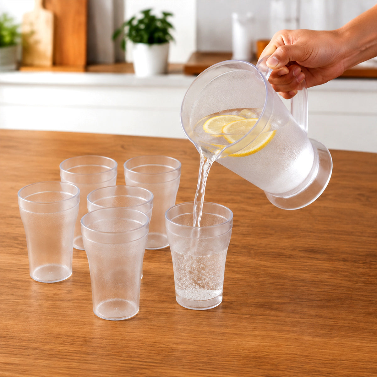 Lemon Jug Set – 1200ML Unbreakable Jug with 6 Glasses
